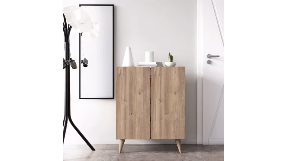 Forte Shoe Cabinet Oak