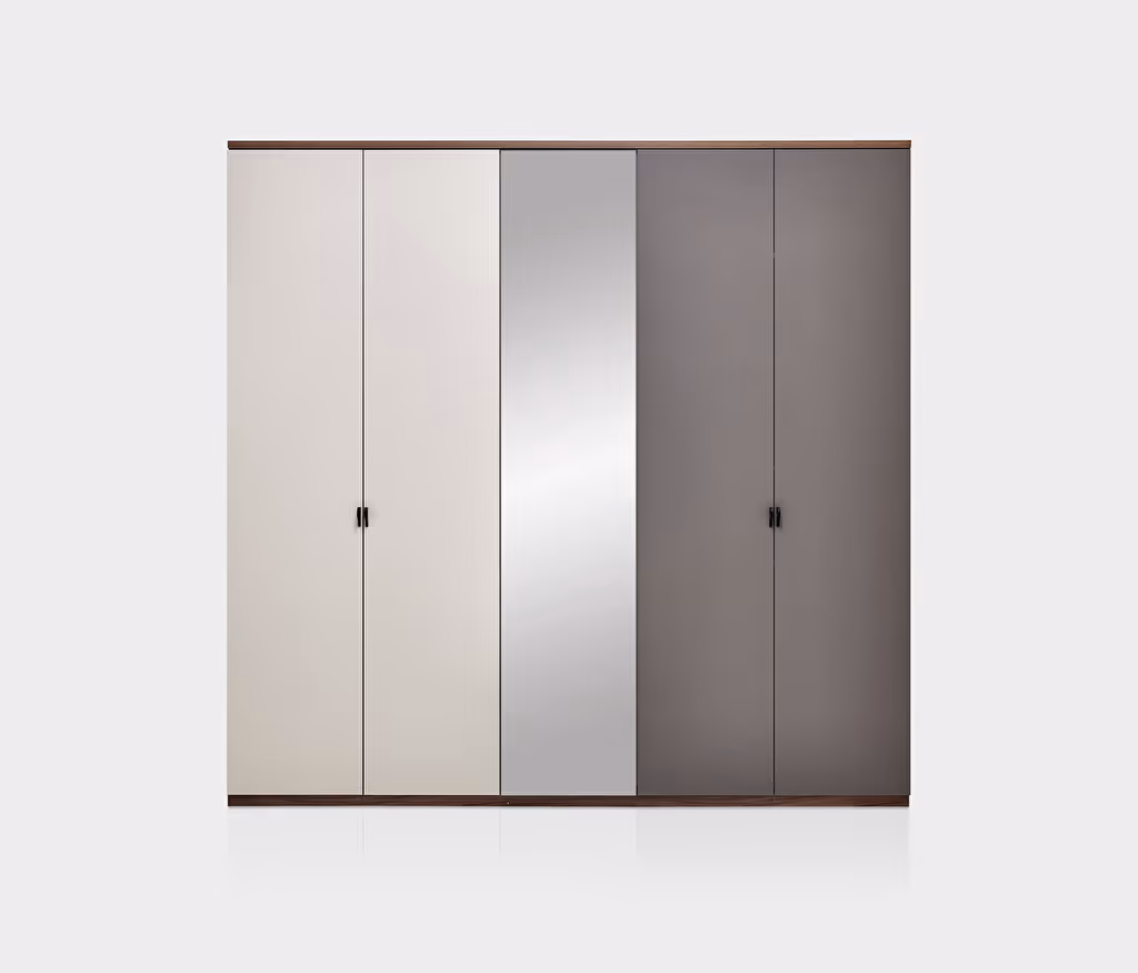 Cordell White-Gray-Walnut Wardrobe