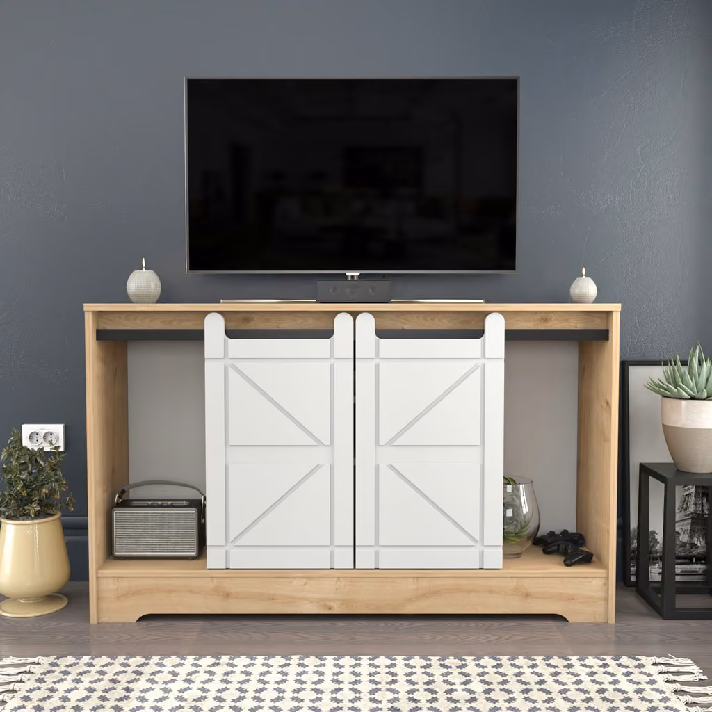 Ahris TV komoda – Sapphire Oak / Bijela