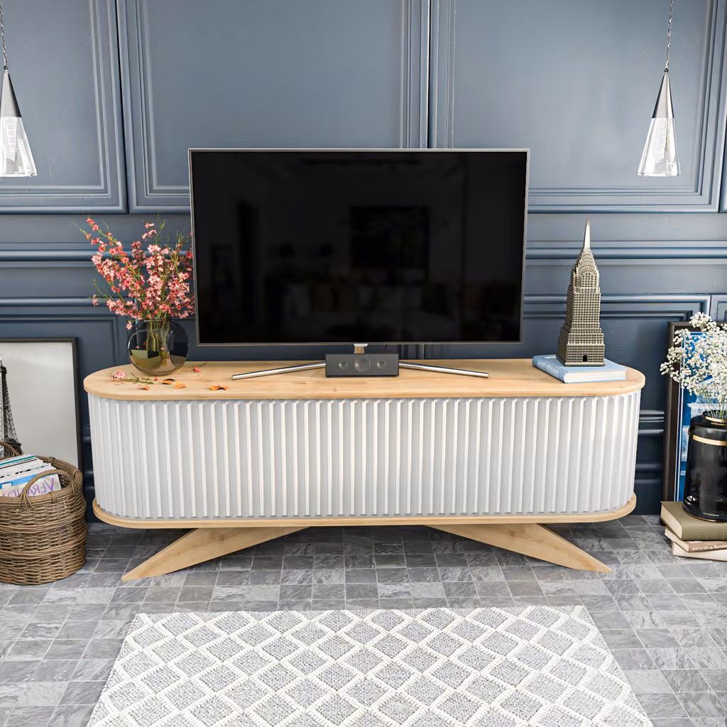 Stor TV 1800 Sapphire Oak&White