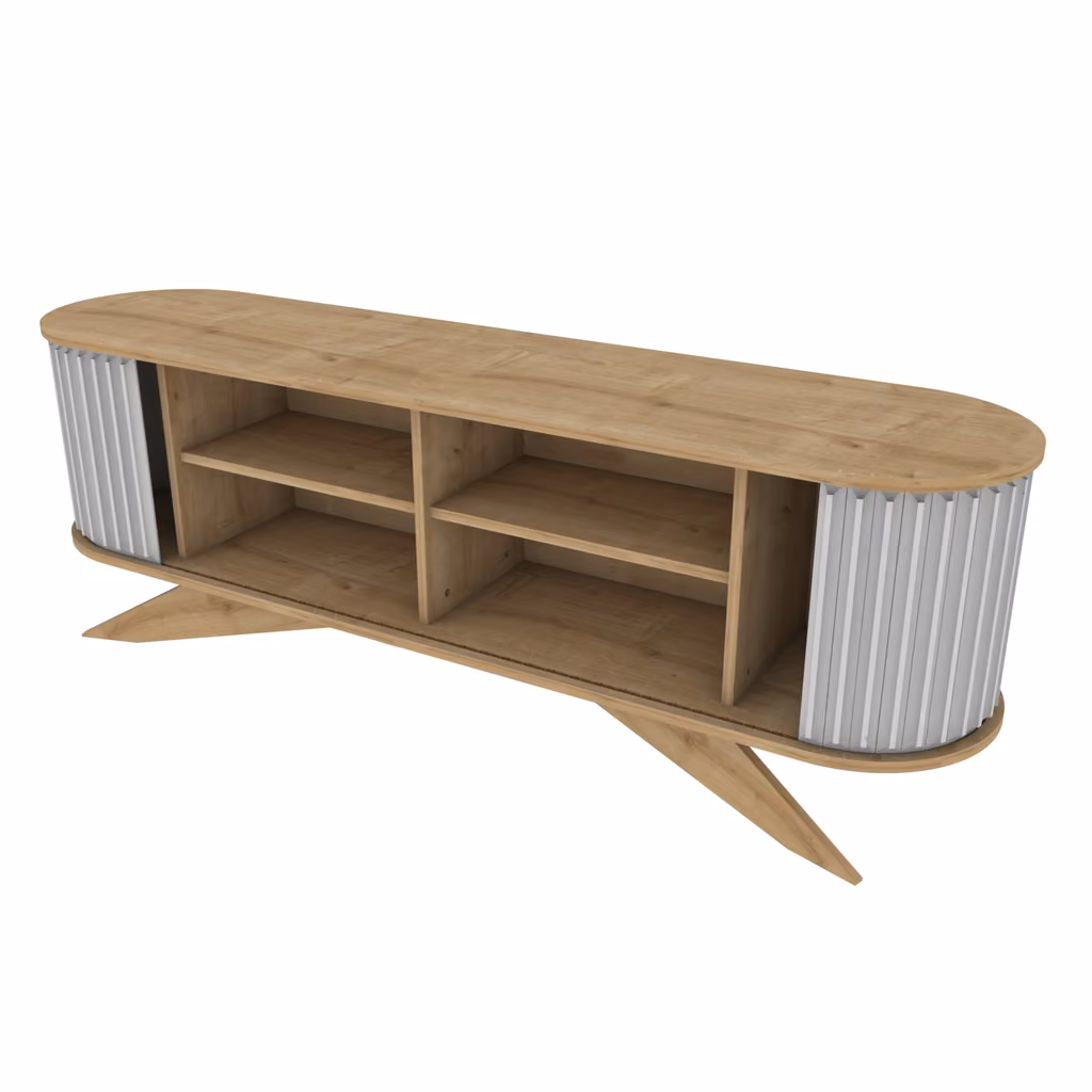 Stor TV 1800 Sapphire Oak&White