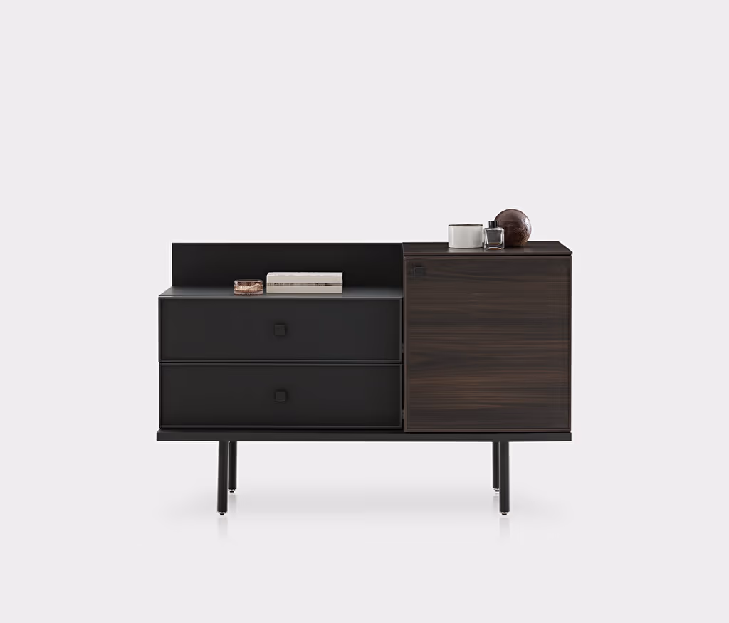 Parma Dark walnut-Black Chest of Drawers