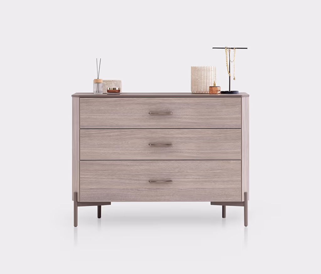 Varena Oak-Taupe Chest of Drawers