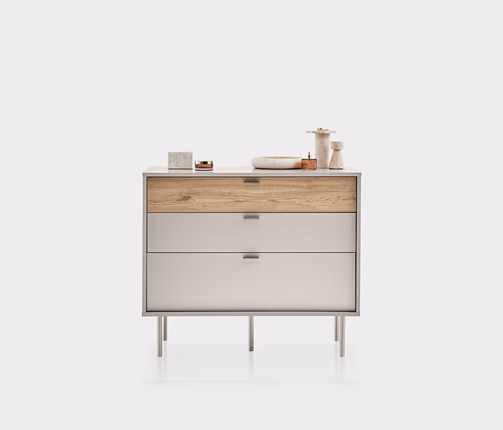Cante Natural Oak and Beige Chest of Drawers
