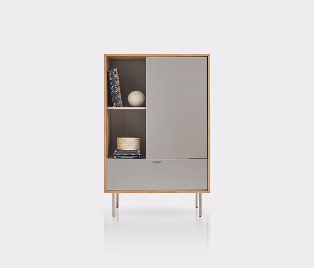 Cante Oak-Beige Bookcase
