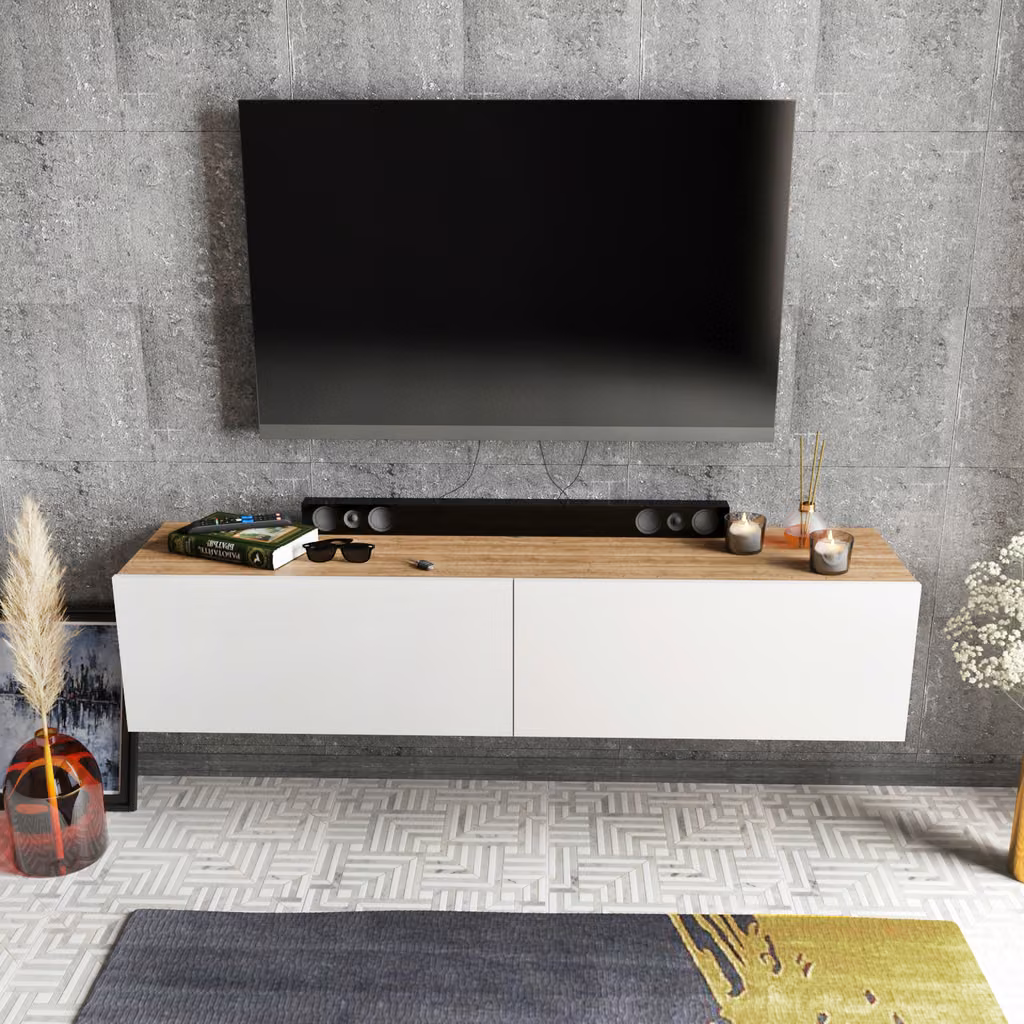 Poling Asma Tv Walnut&White