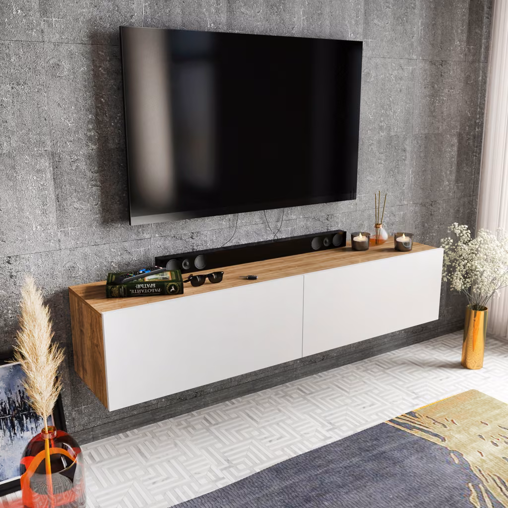 Poling Asma Tv Walnut&White