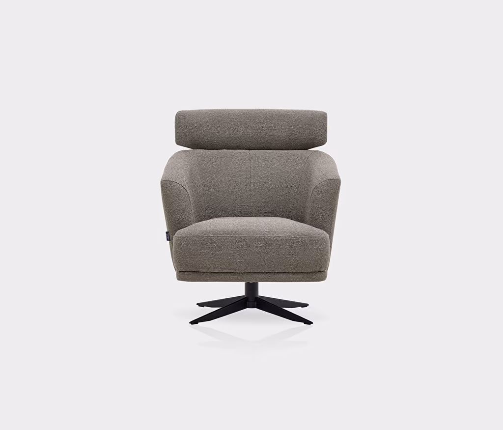 Swan Swivel Armchair with Headrest