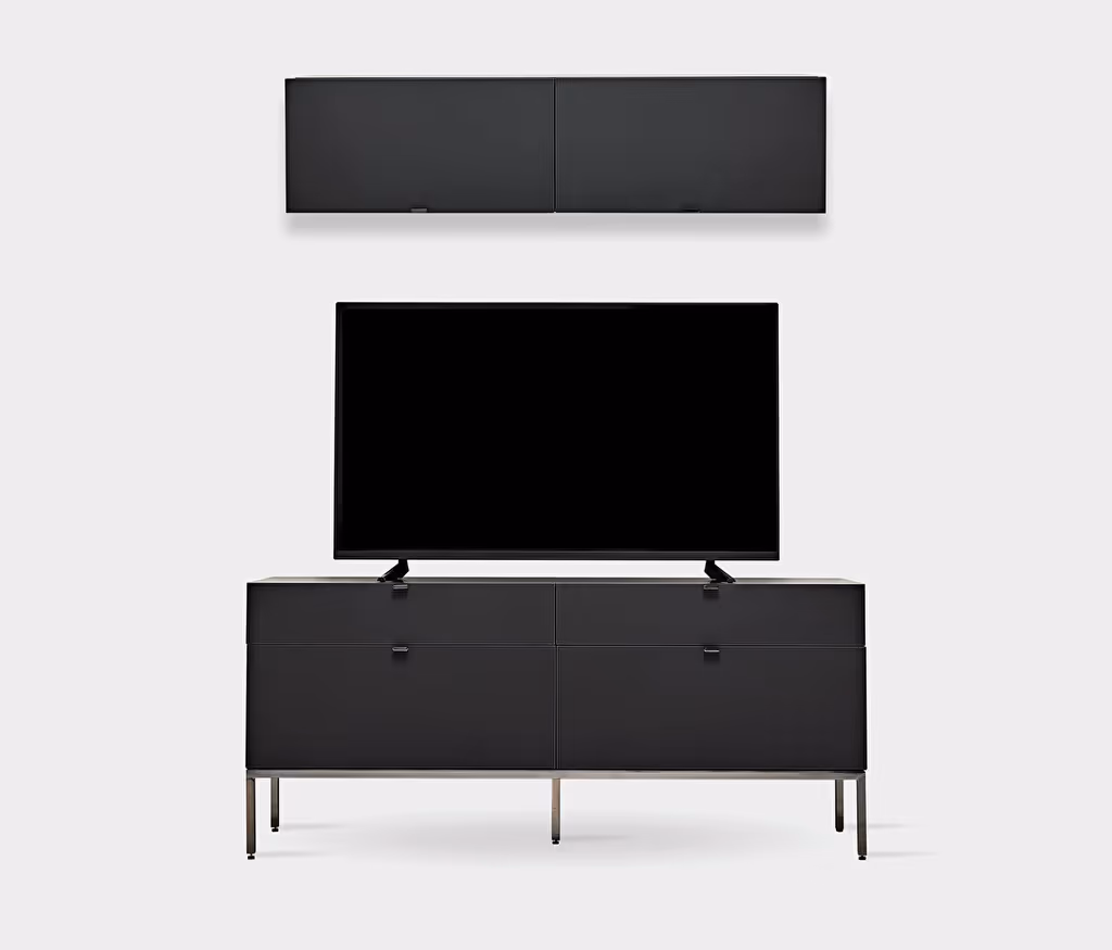 Legato 4 Drawer Standing TV Unit + Lift Door Top Module Black Color
