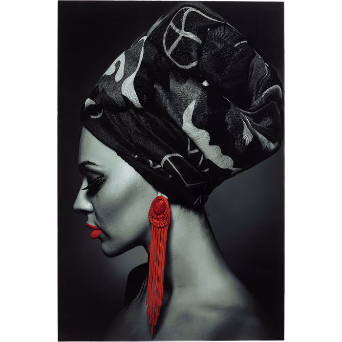 Slika staklo Lady Red Earring 80×120
