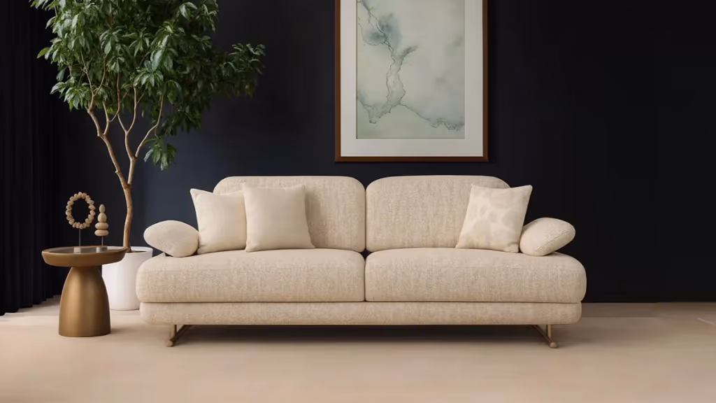 Nappa set sadrži dva trosjeda i fotelju u ekskluzivnoj tkanini, savršen za elegantne prostore