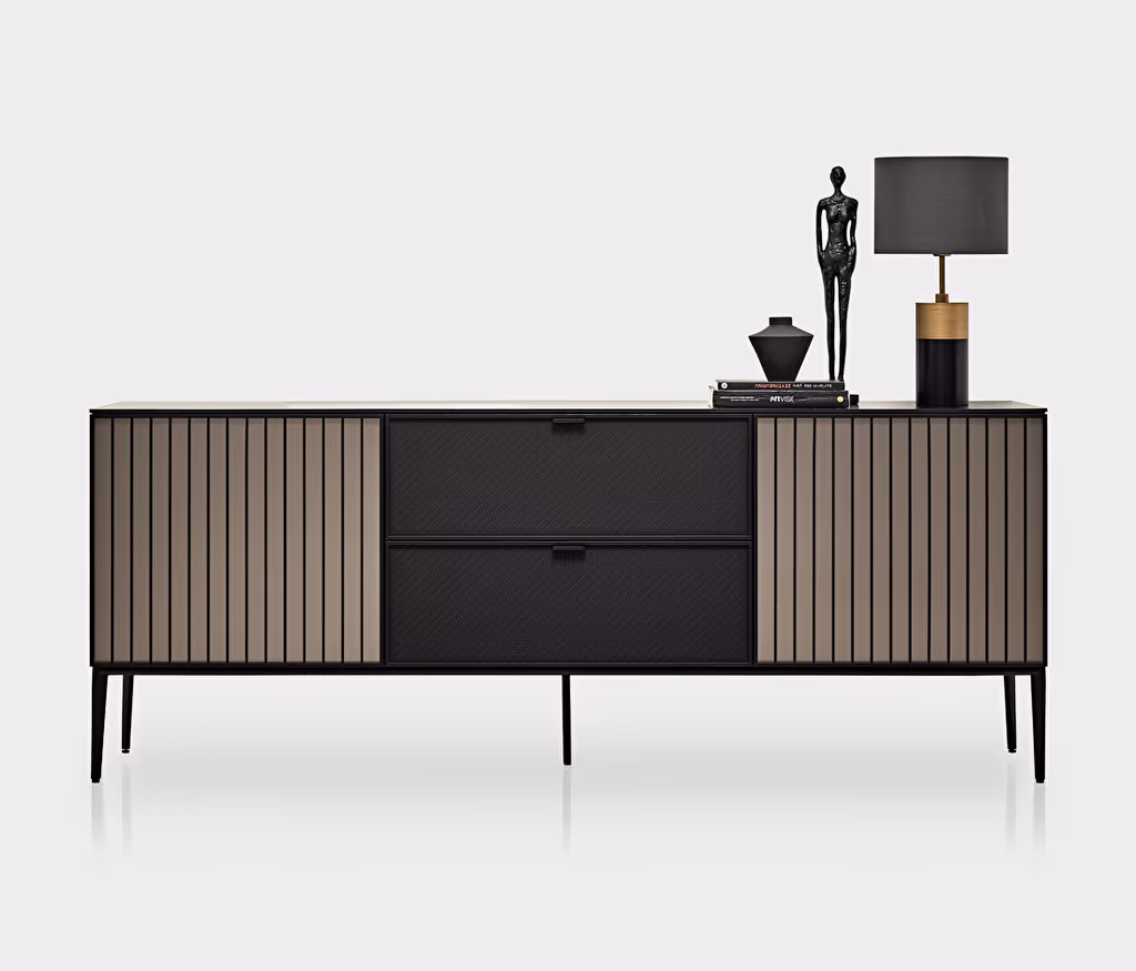Riga Walnut-Black Sideboard (WxH) 209x82 cm (WxH)