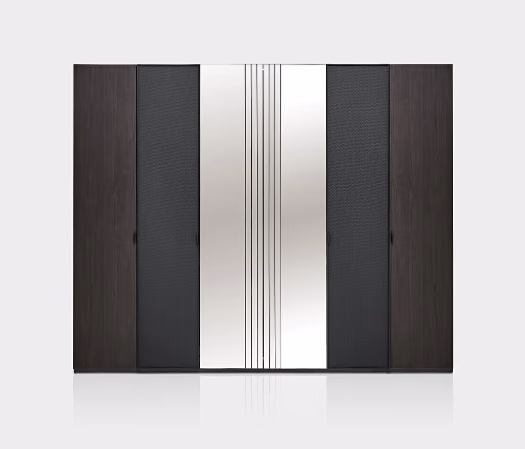 Riga Walnut-Black Wardrobe