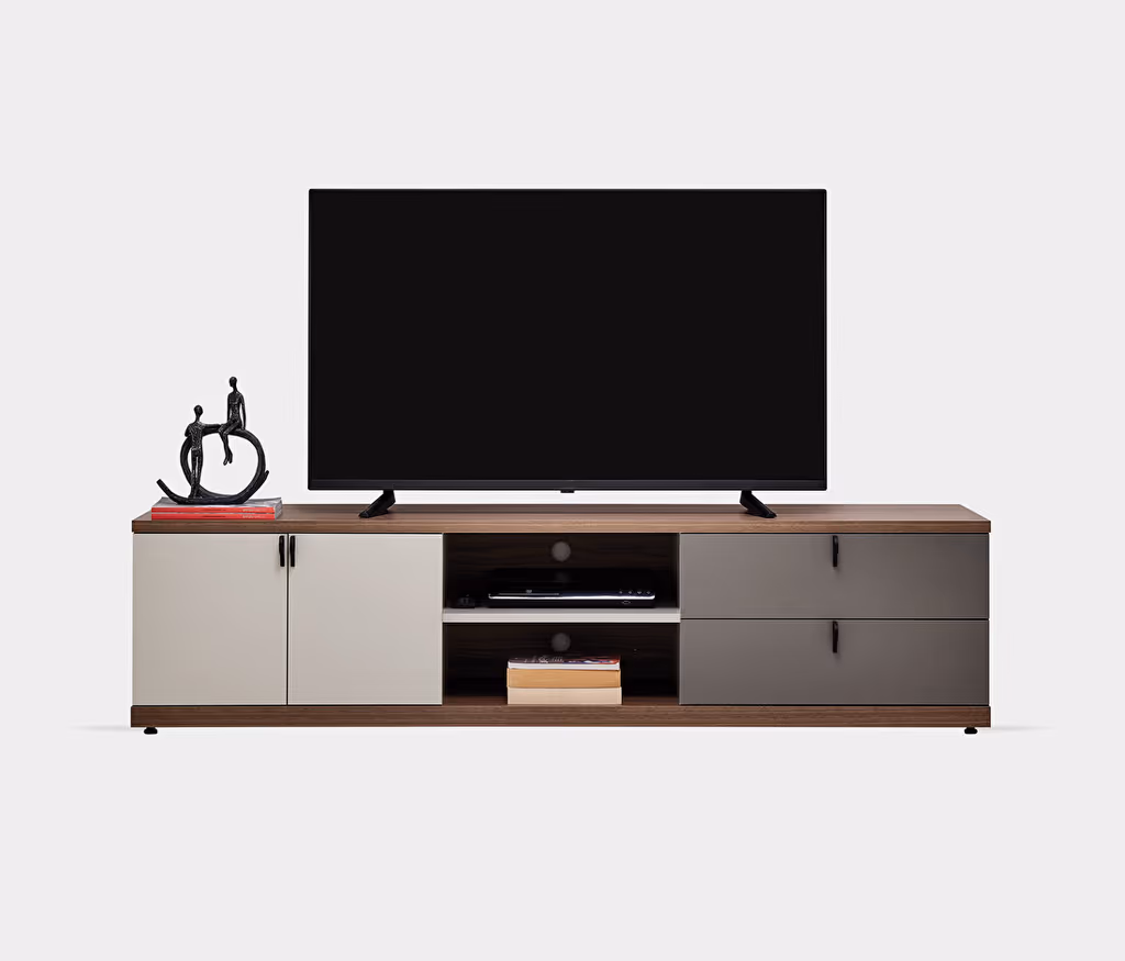 Cordell White-Gray-Walnut TV Stand