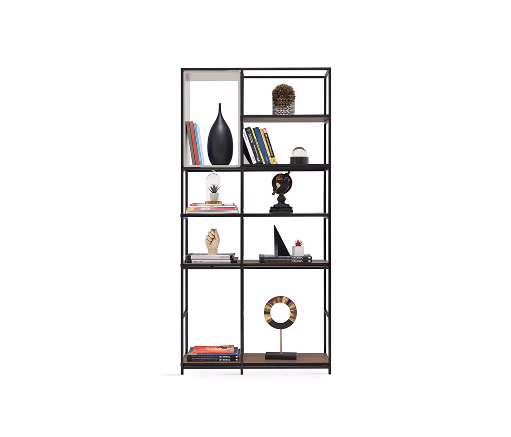 Hampton Gray-Black Bookcase