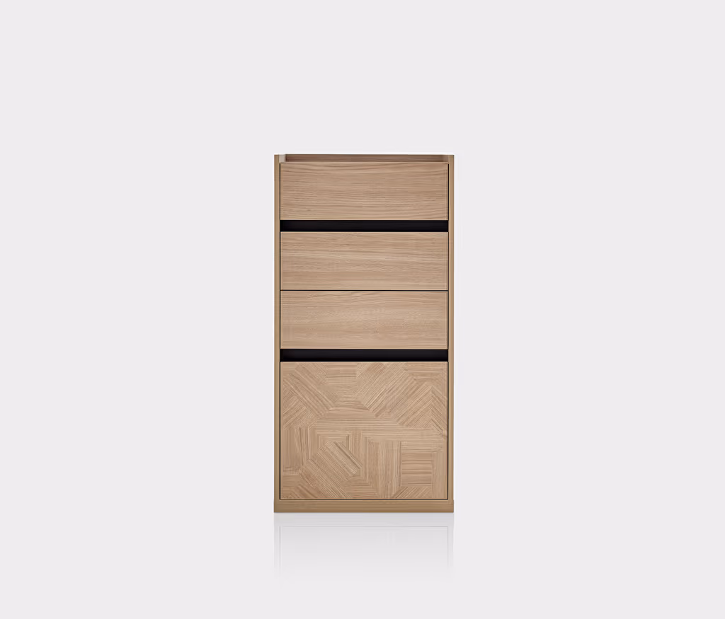 Terra Light Oak-Anthracite High Chest of Drawers