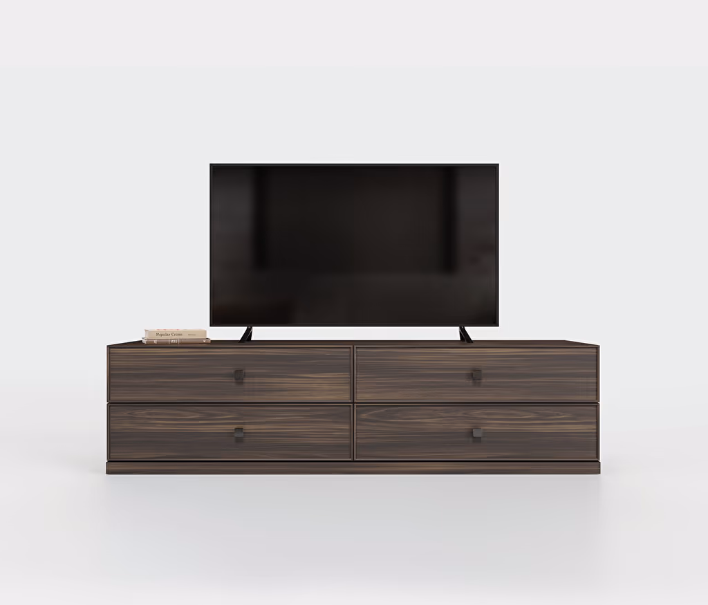 Parma Dark Walnut-Black TV Stand