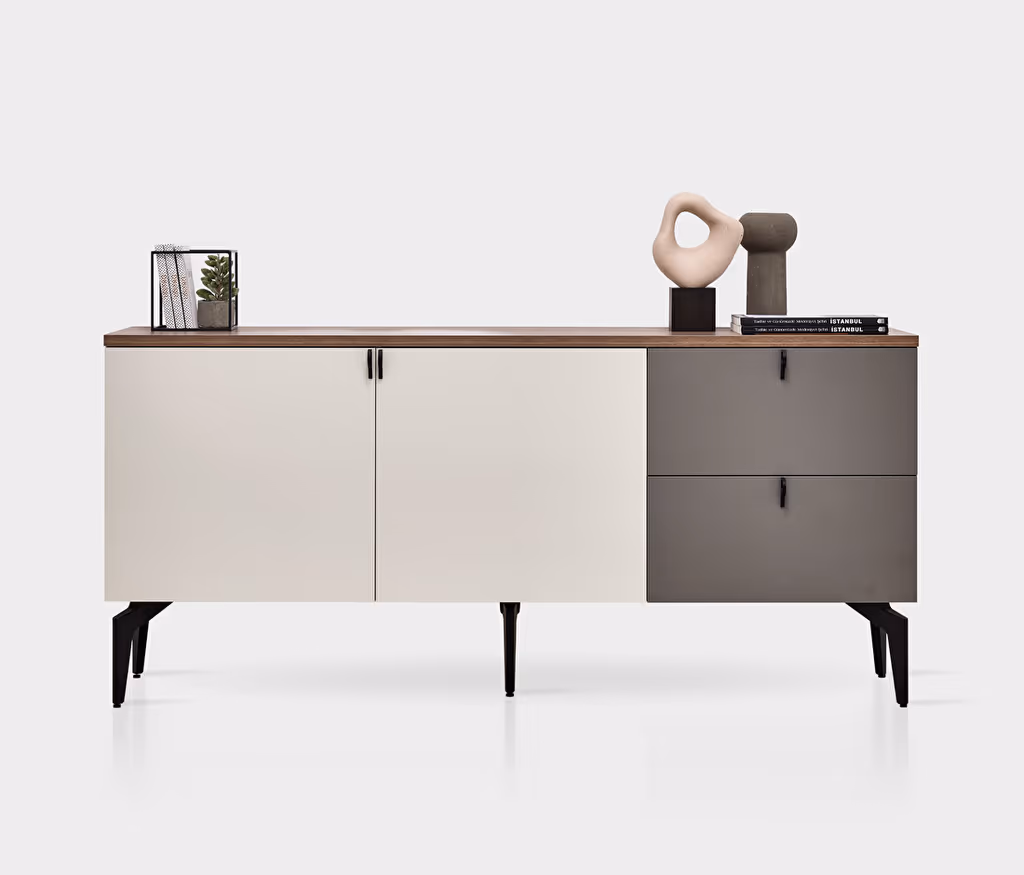 Cordell White-Gray-Walnut Sideboard