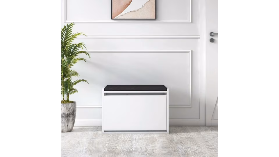 Tona Shoe Cabinet with Cushion White
