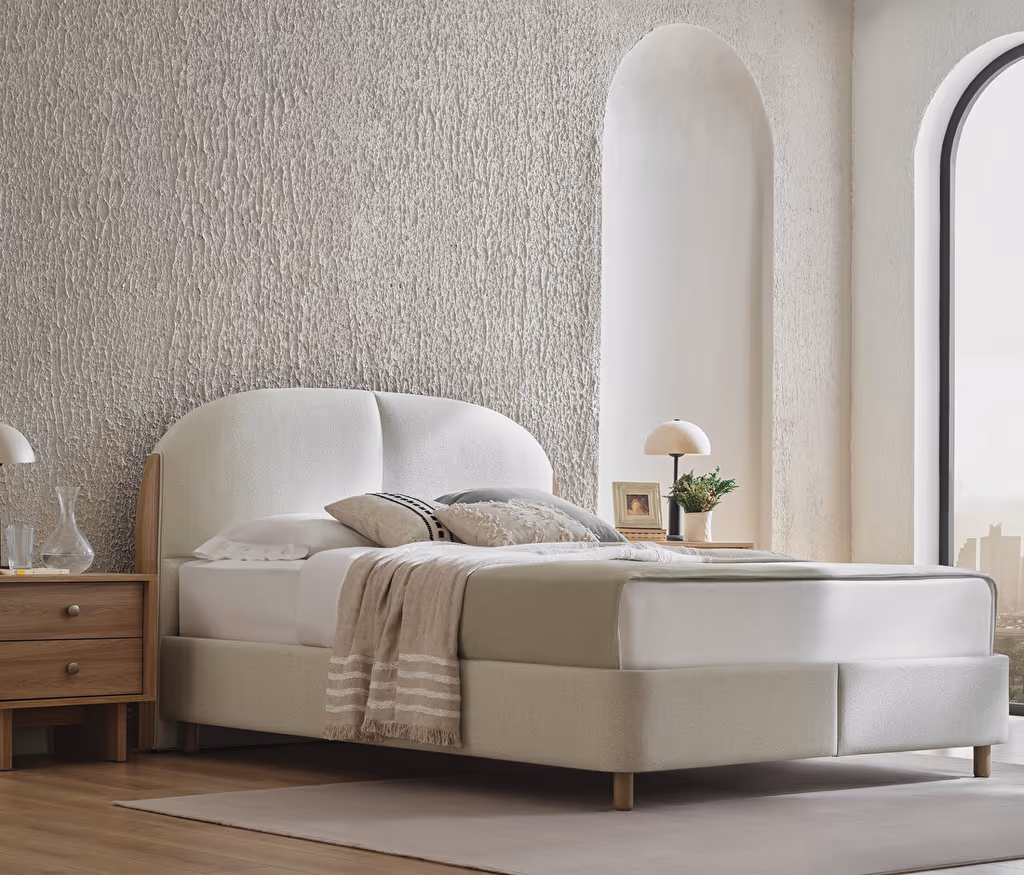 Perge Bed Base with Headboard for Teens
