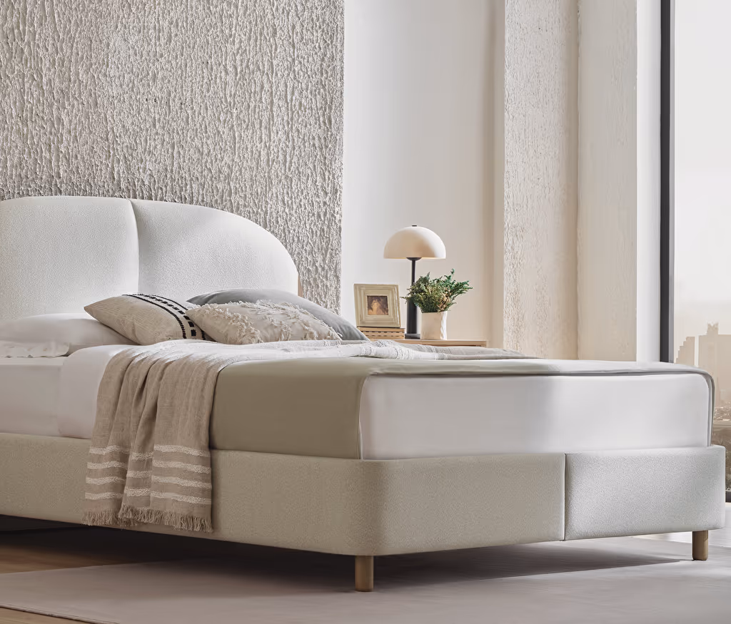 Perge Bed Base with Headboard for Teens