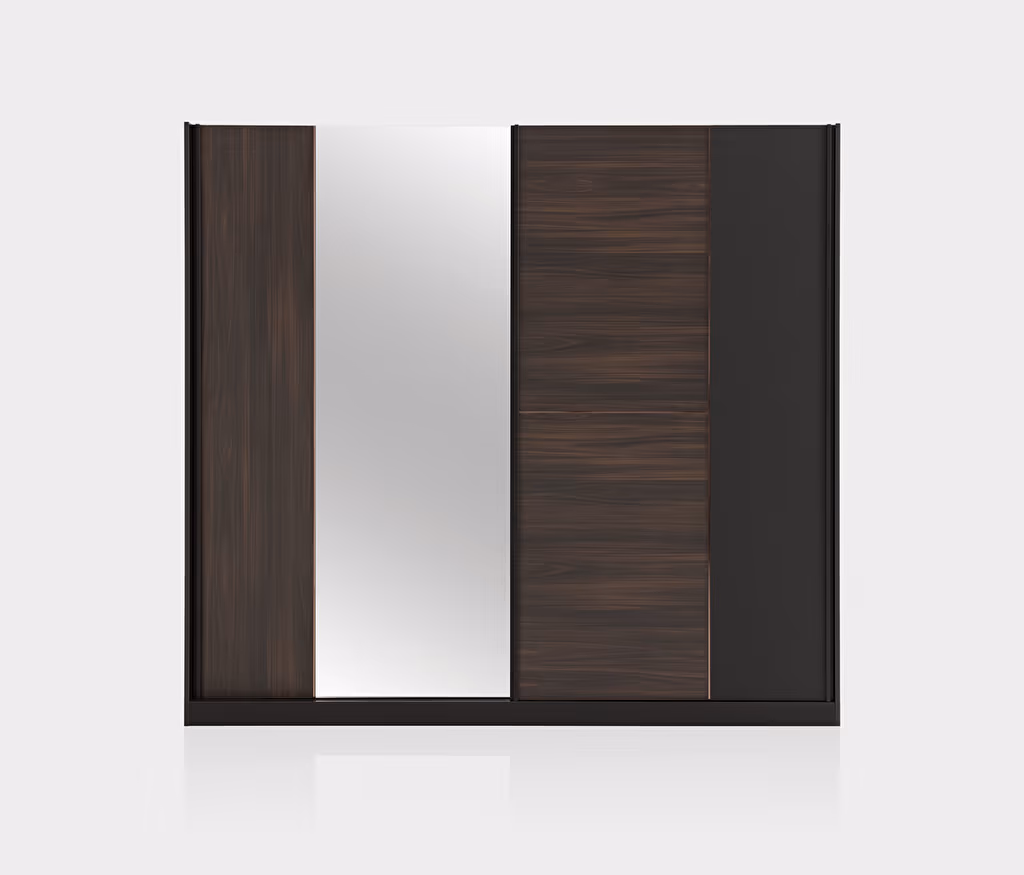 Parma Dark Walnut-Black Wardrobe