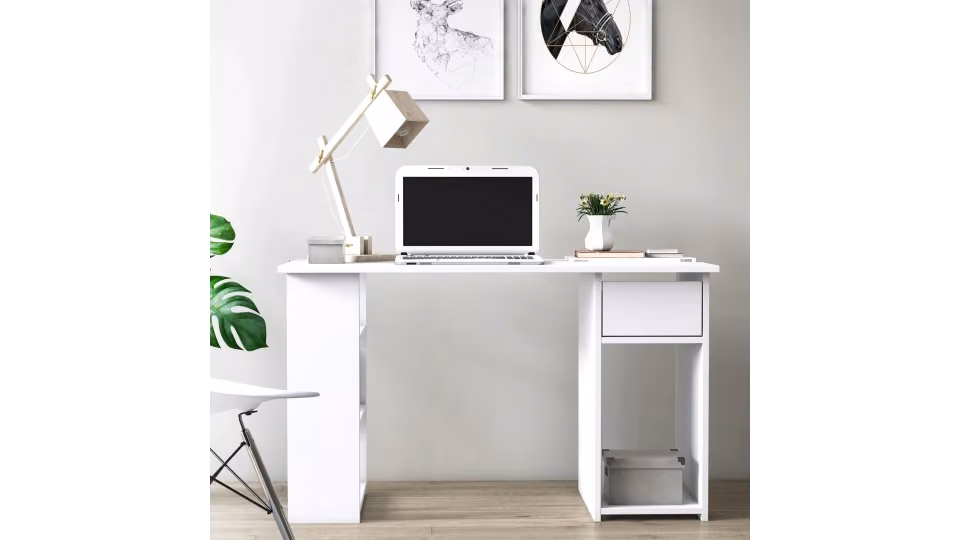 ARM Three Compartment Drawer Desk Matte White