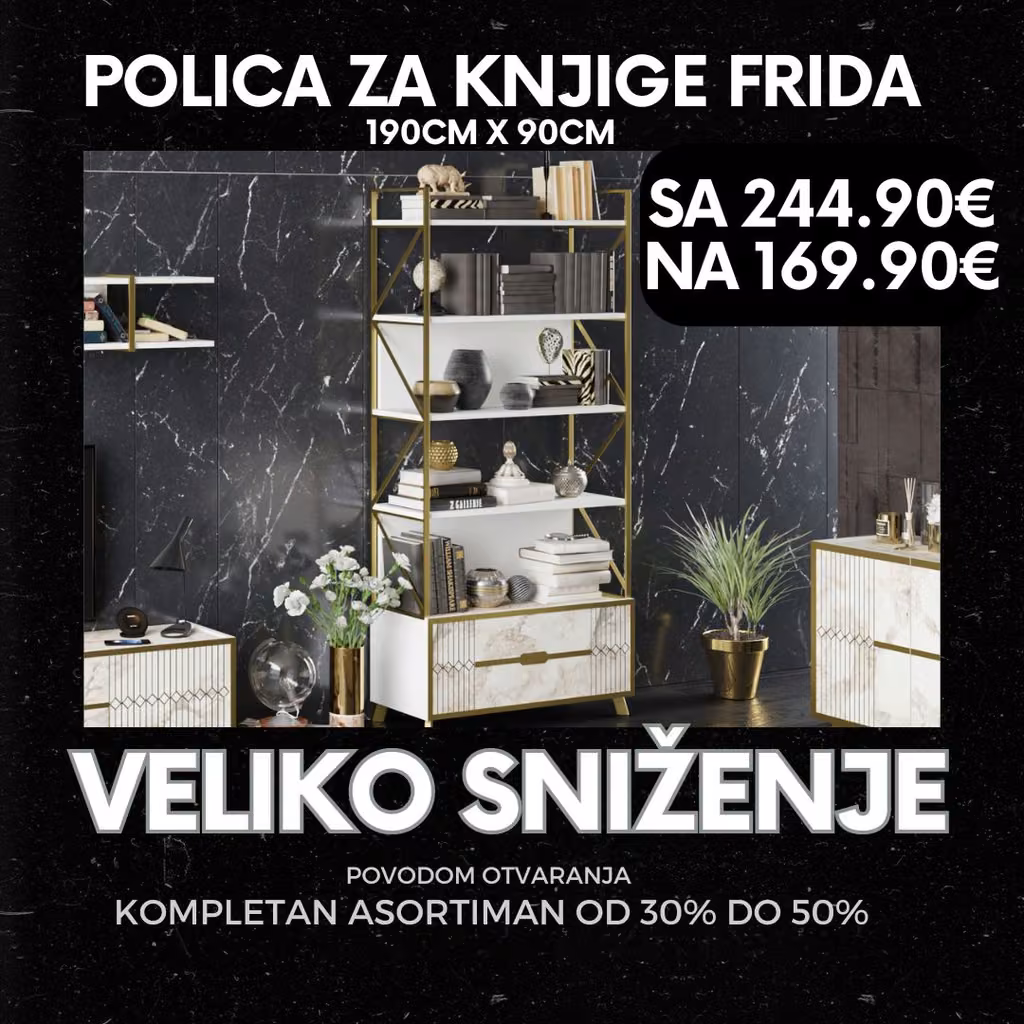 Frida police 90 cm Bijela, Efes i Zlatna
