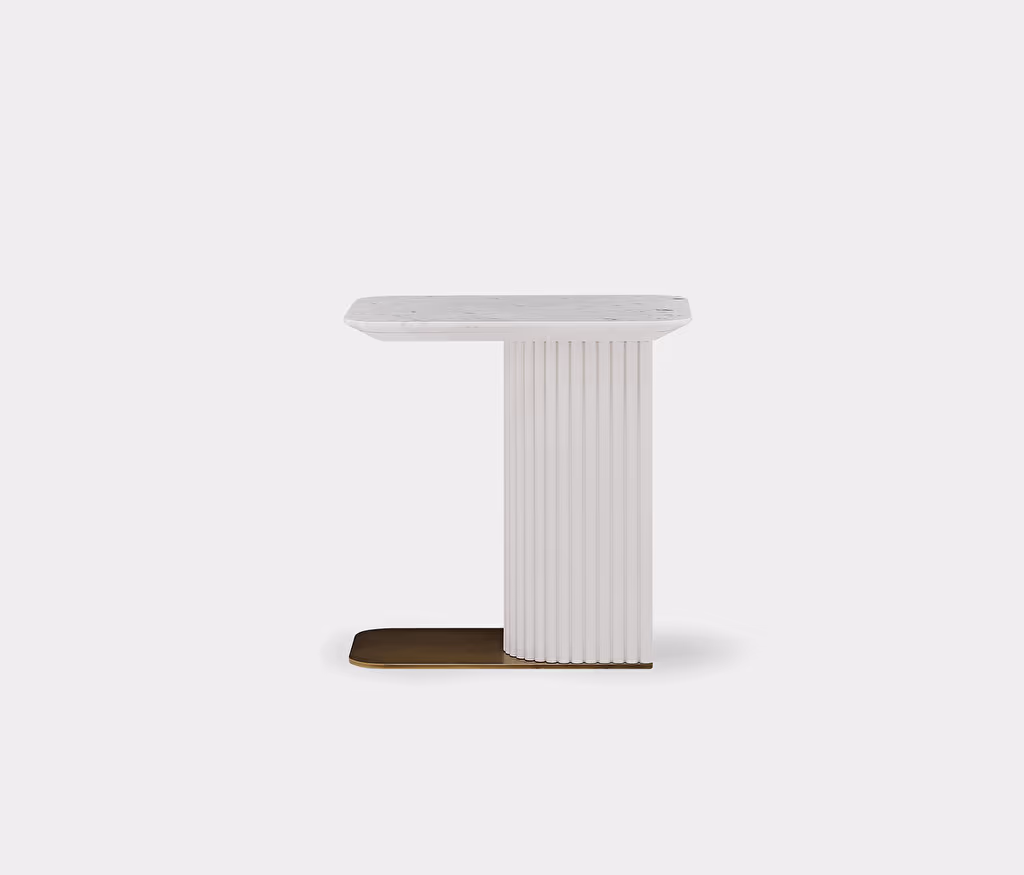 Dallas White C Shaped Side Table