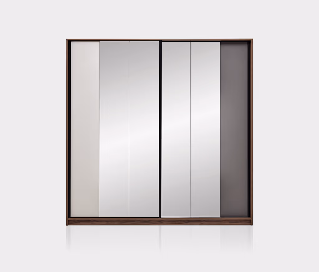 Cordell White-Gray-Walnut Wardrobe