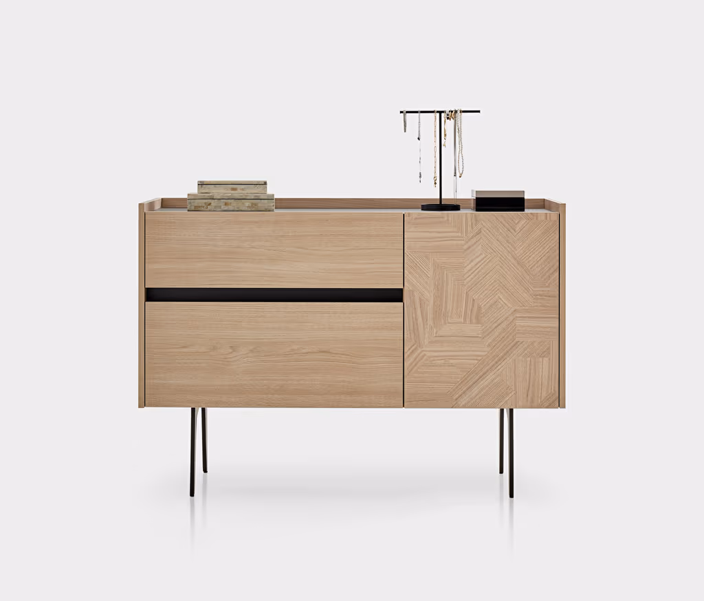 Terra Light Oak-Anthracite Chest of Drawers