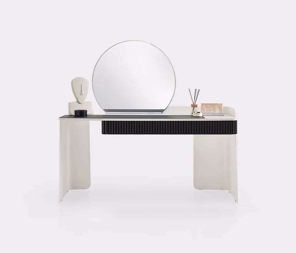 Delhi White-Black Vanity Table
