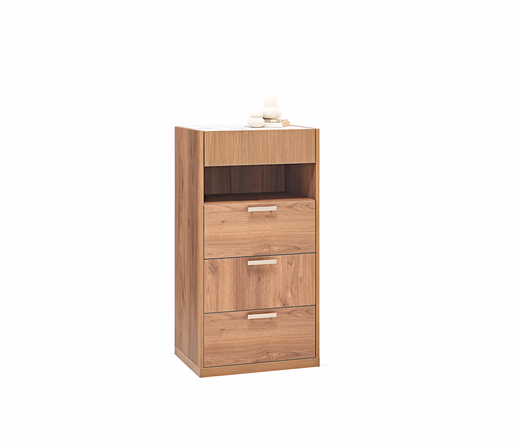 Pavia Walnut High Chest of Drawers